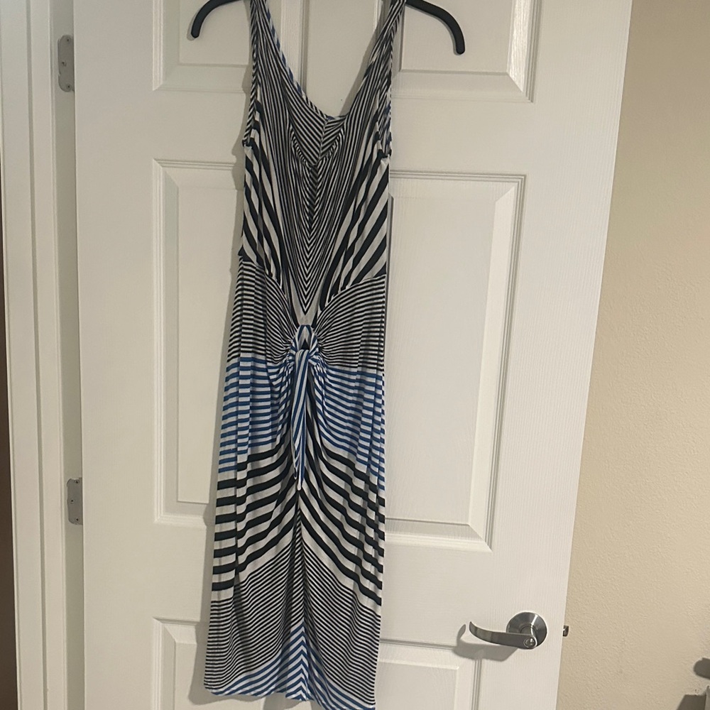 BCBG Striped Sleeveless Maxi Dress